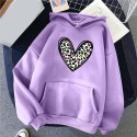  Women's Graphic Hoodie Heart Print Drawstring Long Sleeve Pocket Sweatshirt Pullover Fall Casual Fashion Workout Tops