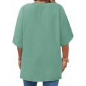  Womens Plus Size Tops Short Sleeve V Neck Tee Blouse Summer Loose Fit Casual Tunic Top